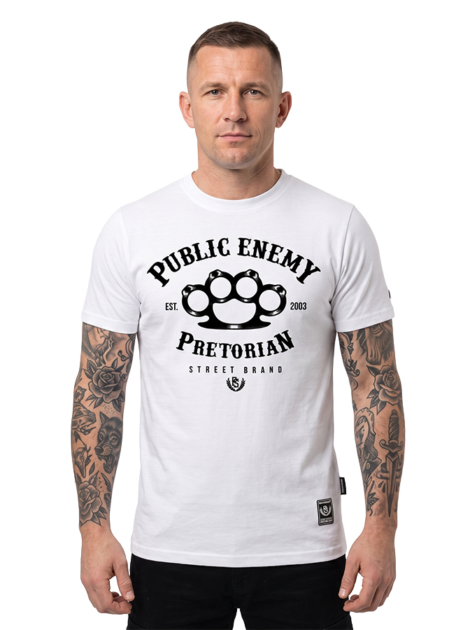 T-shirt Pretorian "Public Enemy" - white