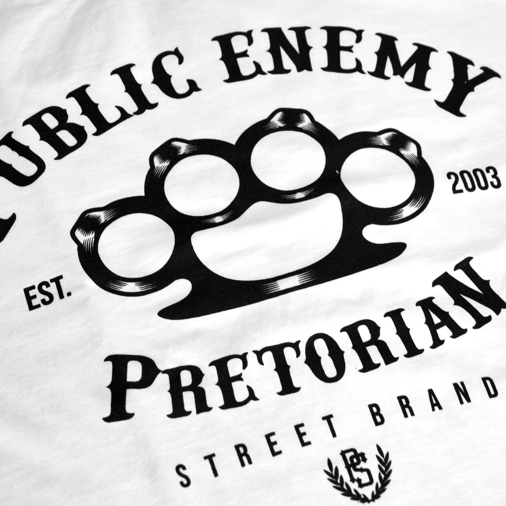 Koszulka Pretorian "Public Enemy" - biała 