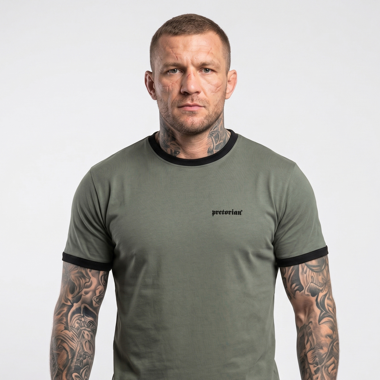 Koszulka Pretorian Ringer "Logo" 3D - khaki
