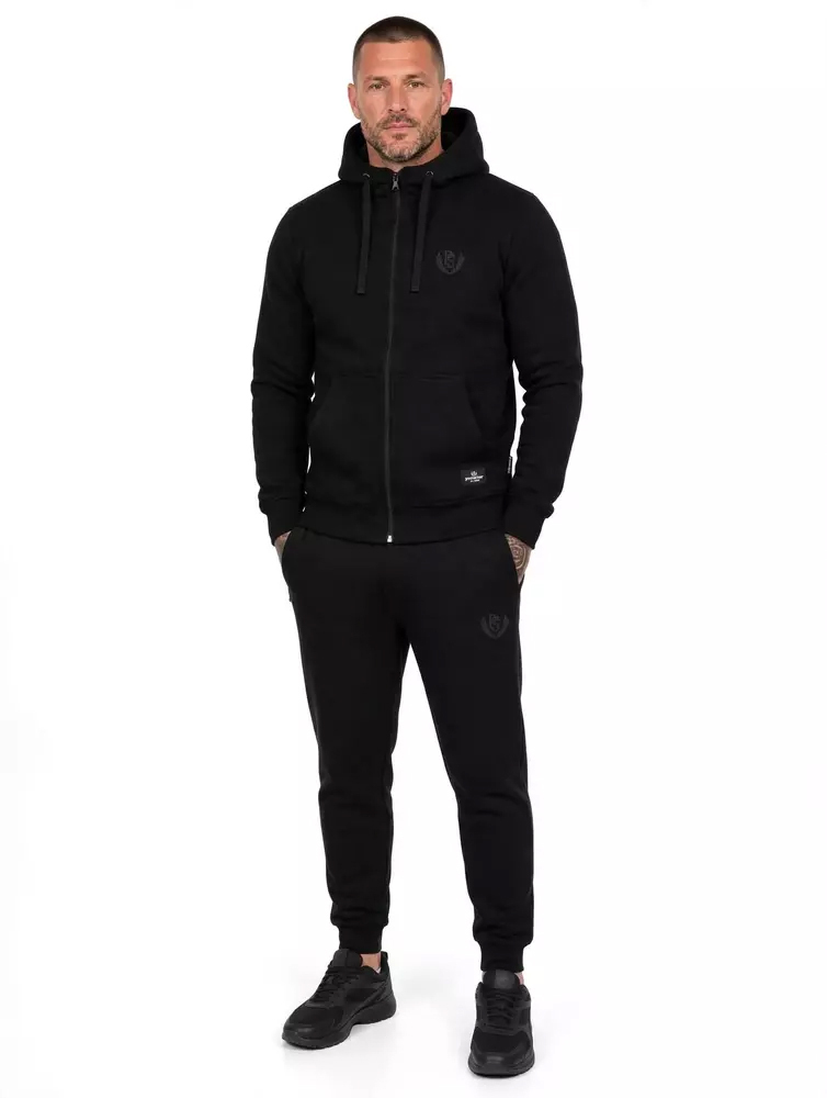 Bluza rozpinana z kapturem Pretorian "PS 3D black" - czarna