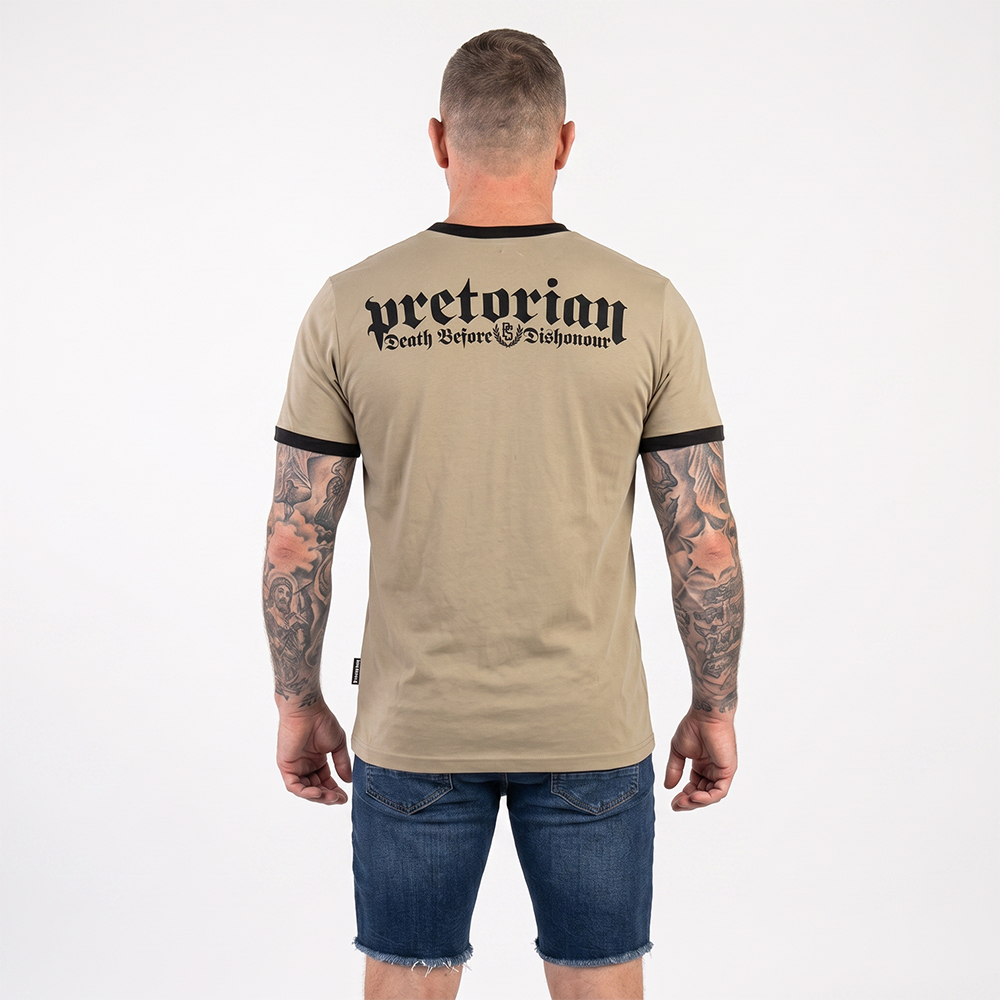 Koszulka Pretorian Ringer "Honour" - piaskowa