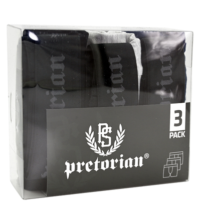 Underwear shorts Pretorian 3-pack - black/navy blue/grey