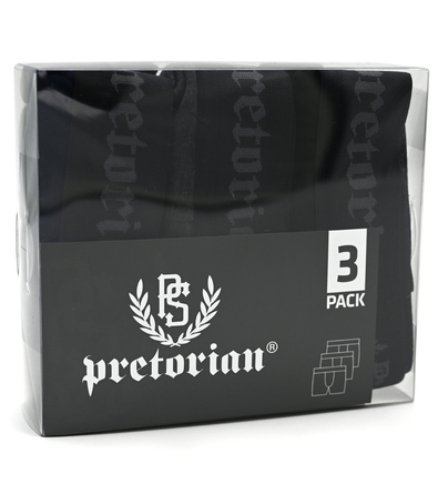 Bokserki Pretorian komplet 3 sztuk - czarne/granatowe/grafitowe