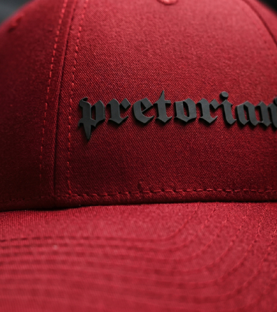 Czapka z daszkiem Pretorian "Logo 3D Black" - czerwona