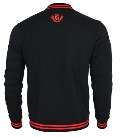 Sweat jacket baseball Logo - black/red