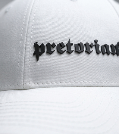 Czapka z daszkiem Pretorian "Logo 3D Black" - biała