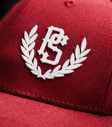 Czapka z daszkiem Pretorian "PS 3D White" - czerwona