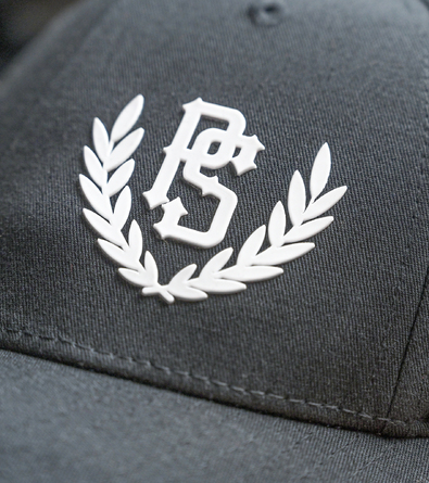 Czapka z daszkiem Pretorian "PS 3D White" - szary