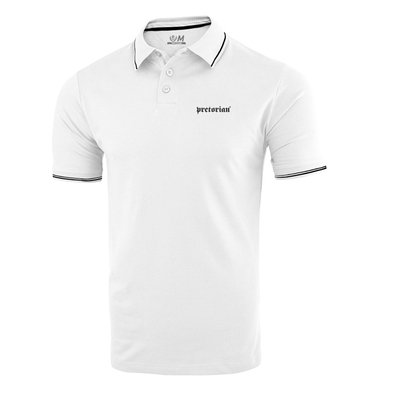Koszulka polo Pretorian Line Logo 3D black - biała