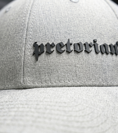 Czapka z daszkiem Pretorian Logo 3D Black - szary melanż