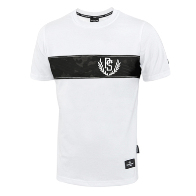 T-shirt Pretorian Black Camo Strap - white