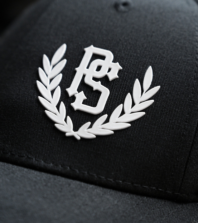 Czapka z daszkiem Pretorian "PS 3D White" - czarna