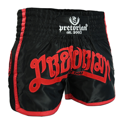 Spodenki Muay Thai Pretorian Elite - czarno/czerwone