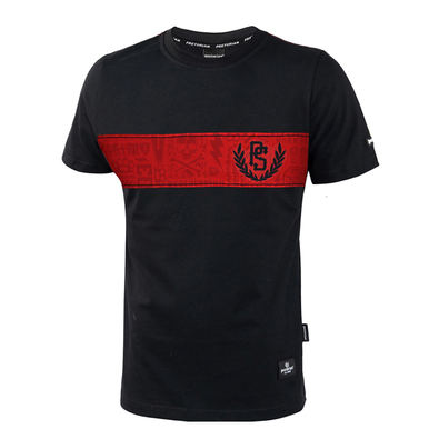 T-shirt Pretorian Trouble Red Strap - black