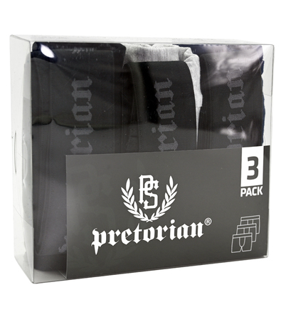 Underwear shorts Pretorian 3-pack - black/navy blue/grey