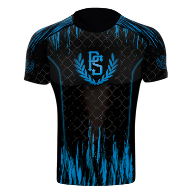 Rashguard short sleeve Pretorian Blue Splash