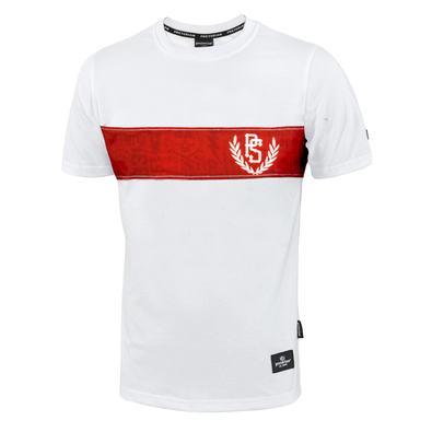 T-shirt Pretorian Trouble Red Strap - white