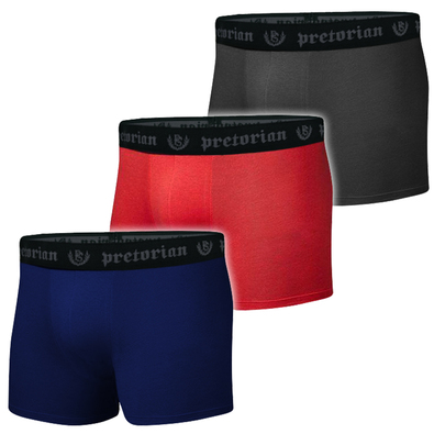 Underwear shorts Pretorian 3-pack - navy blue/red/graphite