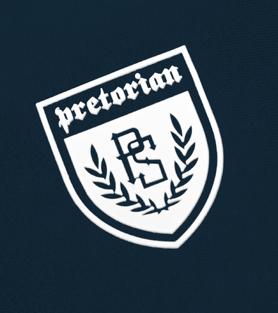 Spodnie dresowe Pretorian "Crest 3D" ściągacz - granatowe