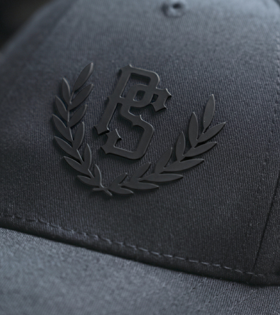 Czapka z daszkiem Pretorian "PS 3D Black" - stalowy