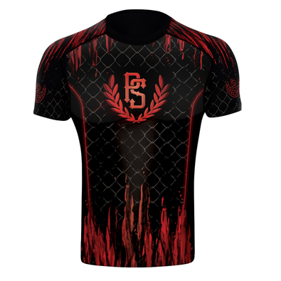 Rashguard short sleeve Pretorian Red Splash