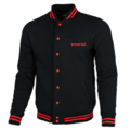 Sweat jacket baseball "Logo" - black/red